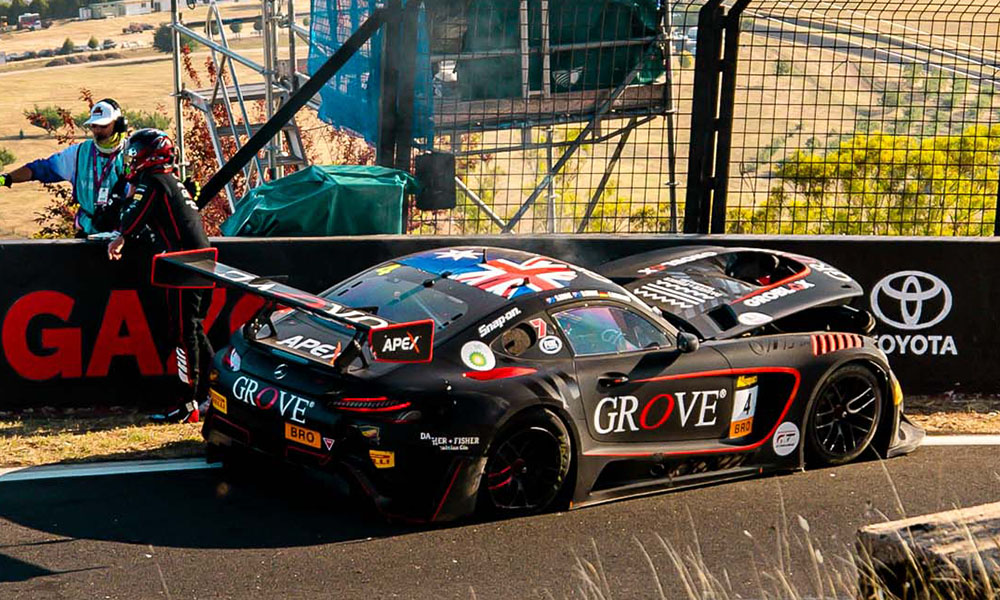 Grove Sustains Back Injury in Massive Bathurst Accident